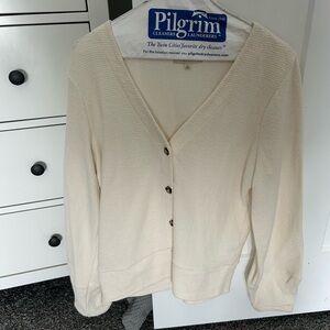 Madewell Cream V-Neck Cardigan